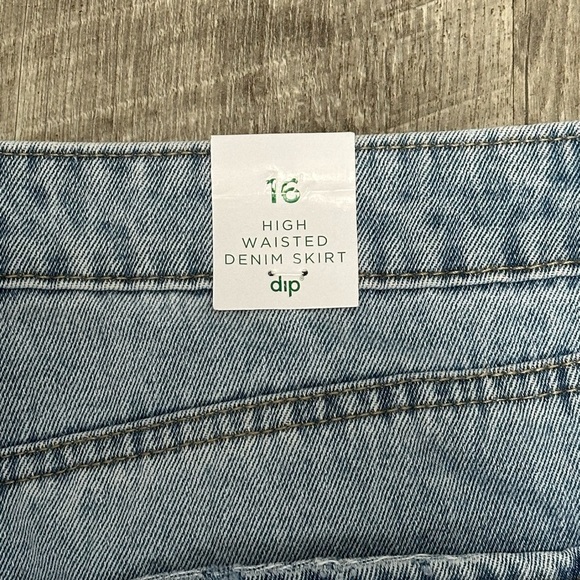 Women’s Dip 16 XL 1X Skirt Denim Jeans Jean Faded Navy Blue Straight Distressed - Picture 7 of 10